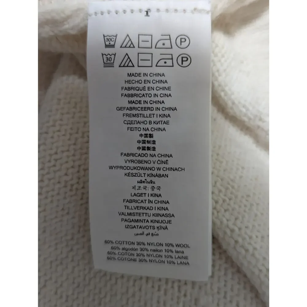 MICHAEL KORS! VANILLA CREAM BELL SLEEVE GOLD STUDDED SCOOP SWEATER! SZ XL - Picture 8 of 10